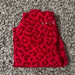 Vitality/Balance Athletica Fire Red Cheetah Flocked Leggings Size Medium